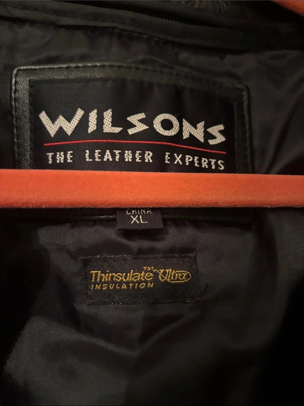 Wilson Black Leather Bomber Jacket with Zip Front